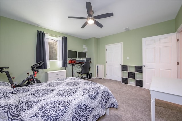 4504 Ledge Ct, Kent, OH 44240 - carpeted bedroom featuring ceiling fan