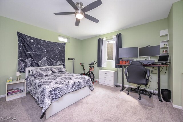 4504 Ledge Ct, Kent, OH 44240 - bedroom featuring carpet floors, an office area, and ceiling fan