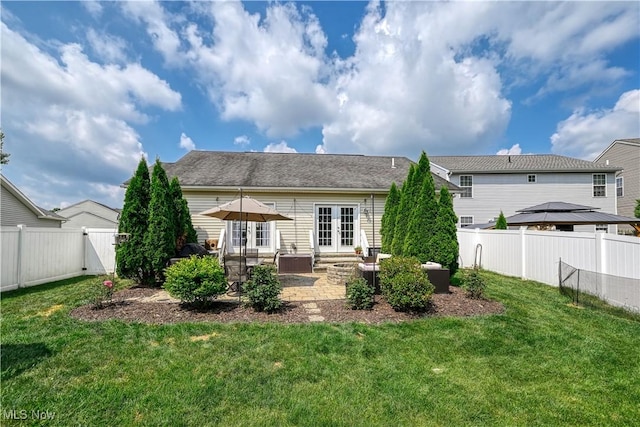 4504 Ledge Ct, Kent, OH 44240 - rear view of property with french doors, a patio, and a fenced backyard
