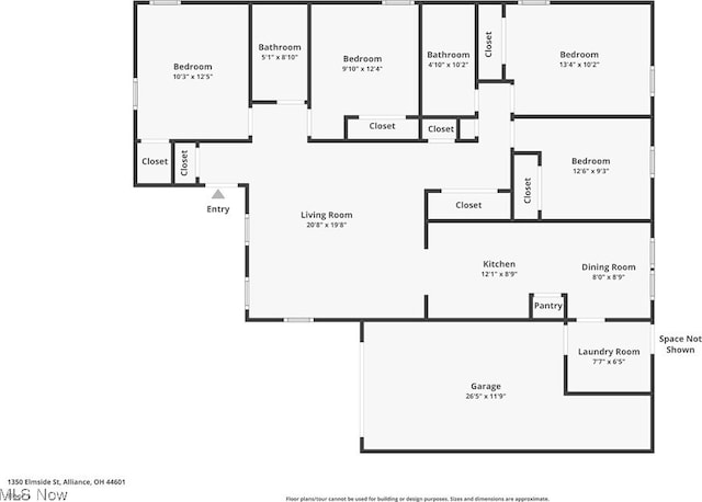 1350 Elmside St, Alliance, OH 44601 - view of room layout