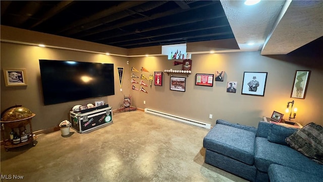 6190 3rd Ave, Kent, OH 44240 - home theater with a baseboard heating unit and concrete flooring