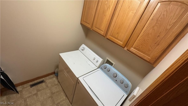 6190 3rd Ave, Kent, OH 44240 - washroom with washer and clothes dryer, cabinet space, and light flooring