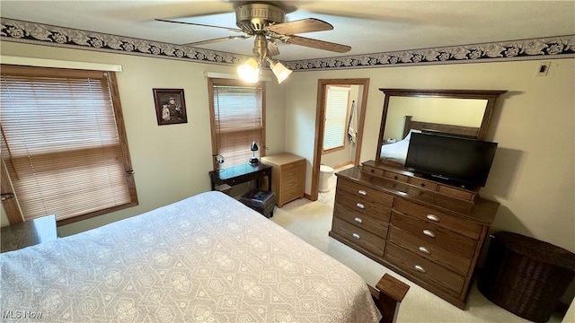 6190 3rd Ave, Kent, OH 44240 - bedroom with light colored carpet and ceiling fan