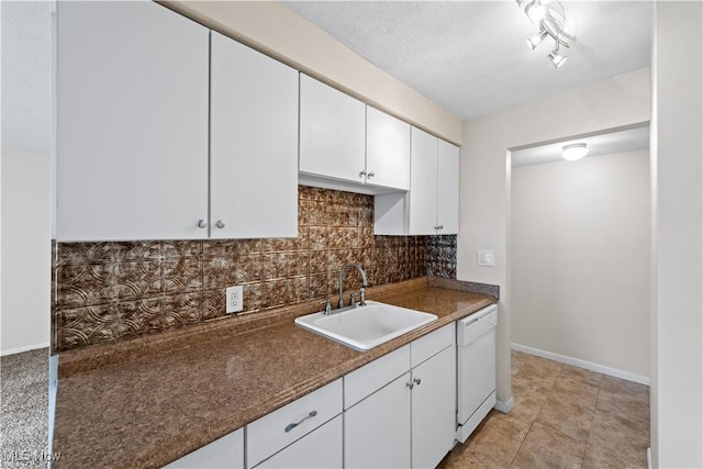 21881 River Oaks Dr Unit C4, Rocky River, OH 44116 - kitchen with dishwasher, white cabinetry, dark countertops, and backsplash