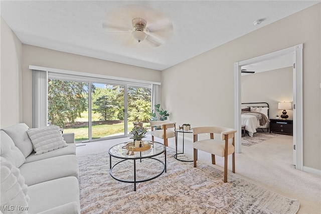 33972 Honeysuckle Ln, North Ridgeville, OH 44039 - living room with light carpet and ceiling fan