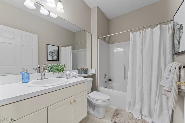 33972 Honeysuckle Ln, North Ridgeville, OH 44039 - bathroom featuring vanity, shower / bath combination with curtain, and tile patterned flooring