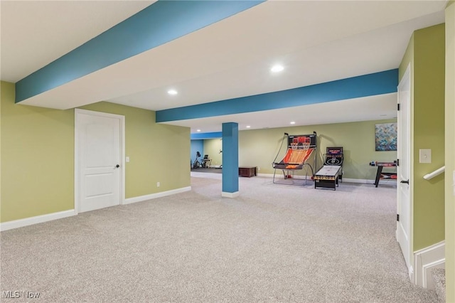 685 Shannon Pl, Aurora, OH 44202 - finished basement featuring carpet and recessed lighting