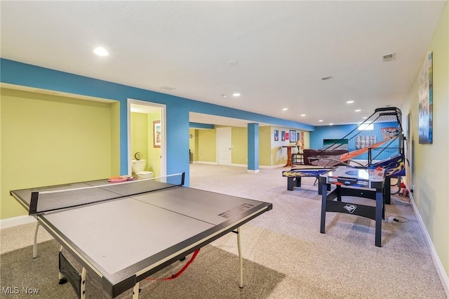 685 Shannon Pl, Aurora, OH 44202 - rec room with carpet floors and recessed lighting