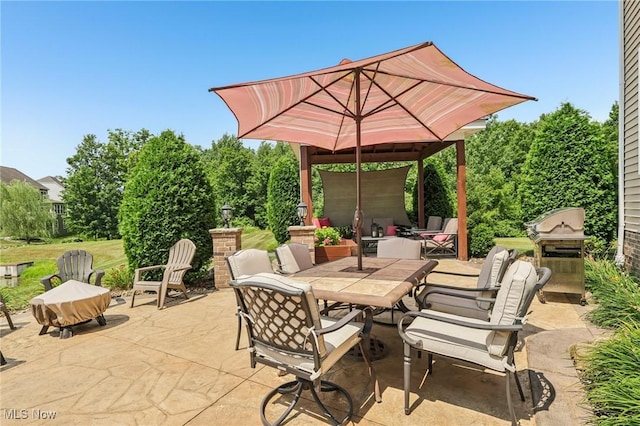 685 Shannon Pl, Aurora, OH 44202 - view of patio featuring outdoor dining space and a grill