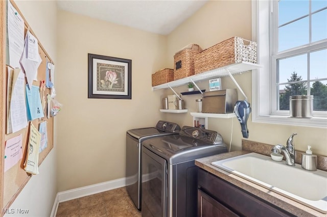 685 Shannon Pl, Aurora, OH 44202 - laundry room with independent washer and dryer and tile patterned flooring