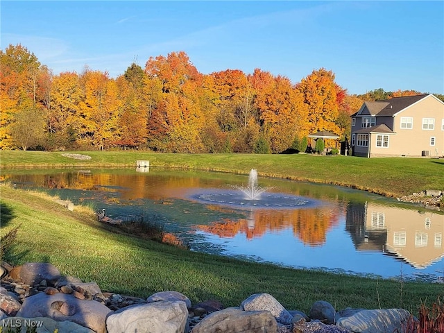685 Shannon Pl, Aurora, OH 44202 - water view with a heavily wooded area