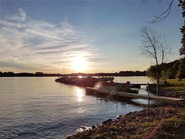 685 Shannon Pl, Aurora, OH 44202 - water view featuring a dock