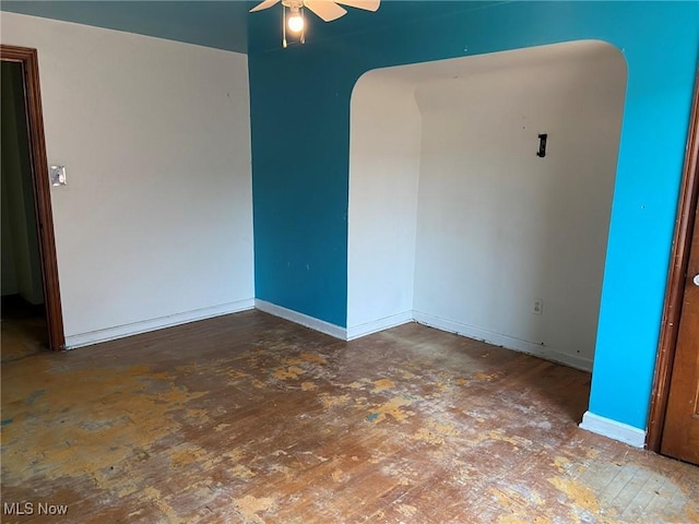 20171 Lake Shore Blvd, Euclid, OH 44123 - spare room featuring ceiling fan and baseboards