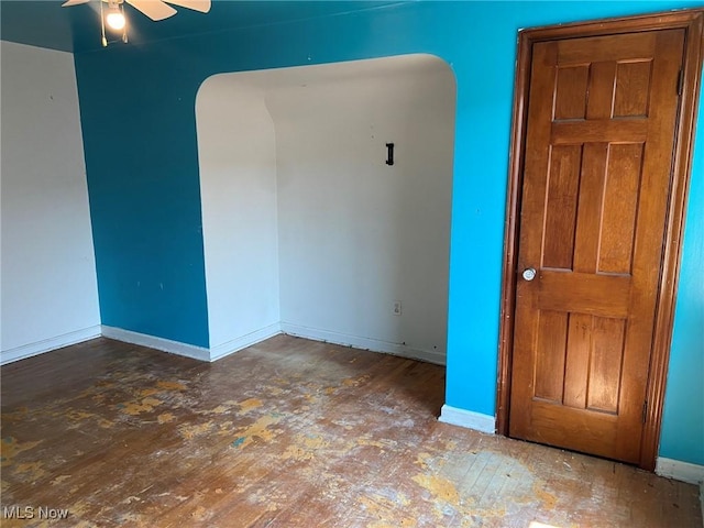 20171 Lake Shore Blvd, Euclid, OH 44123 - unfurnished room with a ceiling fan and hardwood / wood-style flooring