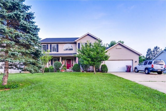 11912 Packets St NW, Canal Fulton, OH 44614 - view of front of house featuring concrete driveway, a front lawn, and an attached garage