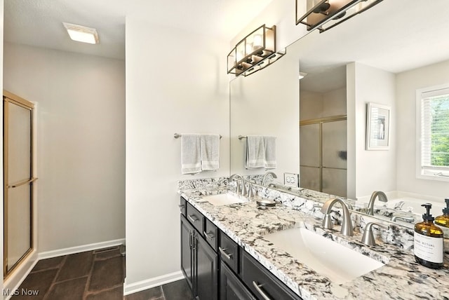4020 Bishops Gate Cir, Stow, OH 44224 - bathroom with a shower stall, double vanity, and a garden tub
