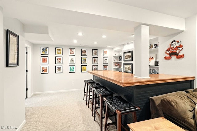 4020 Bishops Gate Cir, Stow, OH 44224 - bar area with light carpet and recessed lighting