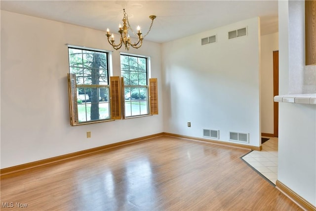 106 N Aspen Ct Unit 4, Warren, OH 44484 - unfurnished dining area with a chandelier and light wood-type flooring