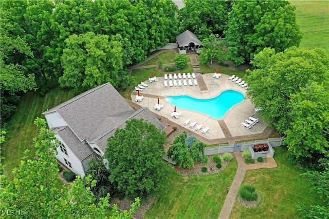 106 N Aspen Ct Unit 4, Warren, OH 44484 - bird's eye view of a pool area