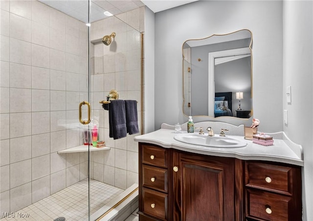 335 N Union Ave, Salem, OH 44460 - bathroom with ensuite bathroom, vanity, and a stall shower