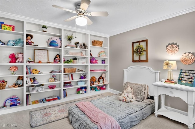 335 N Union Ave, Salem, OH 44460 - bedroom featuring carpet floors, ornamental molding, and ceiling fan