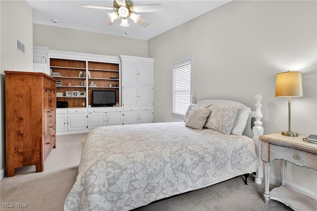 335 N Union Ave, Salem, OH 44460 - bedroom featuring light carpet, ceiling fan, and an office area