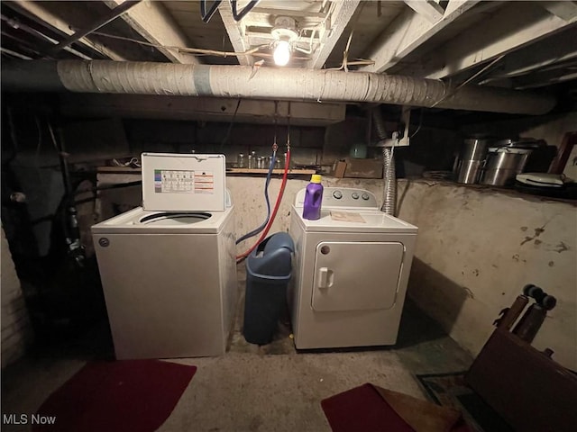 444 5th St NW, New Philadelphia, OH 44663 - unfinished below grade area with washing machine and dryer