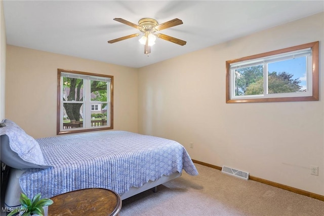 2045 Overland Ave NE, Warren, OH 44483 - carpeted bedroom with multiple windows and ceiling fan