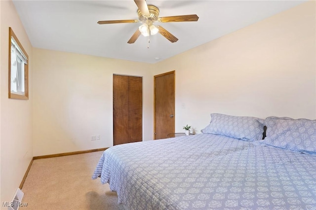 2045 Overland Ave NE, Warren, OH 44483 - carpeted bedroom featuring baseboards and a ceiling fan