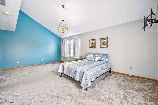 3310 Trappers Trl Unit C, Cortland, OH 44410 - carpeted bedroom with baseboards and lofted ceiling