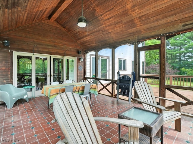 19070 Ridgeview Trl, Chagrin Falls, OH 44023 - sunroom / solarium with french doors and vaulted ceiling