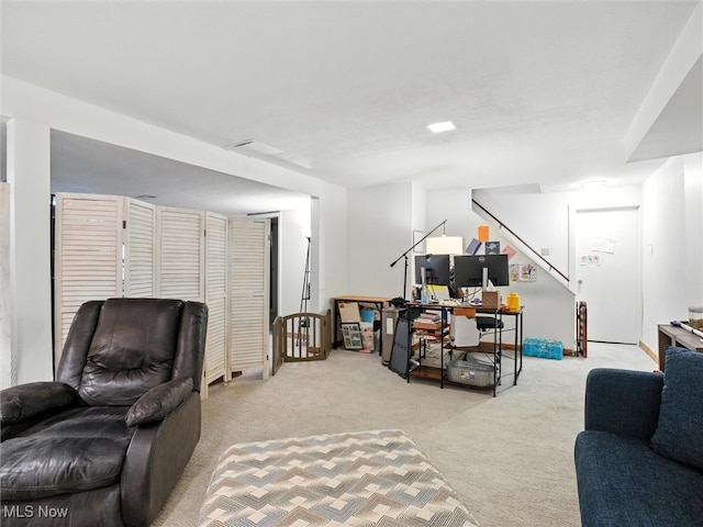 19070 Ridgeview Trl, Chagrin Falls, OH 44023 - living area featuring carpet and stairway