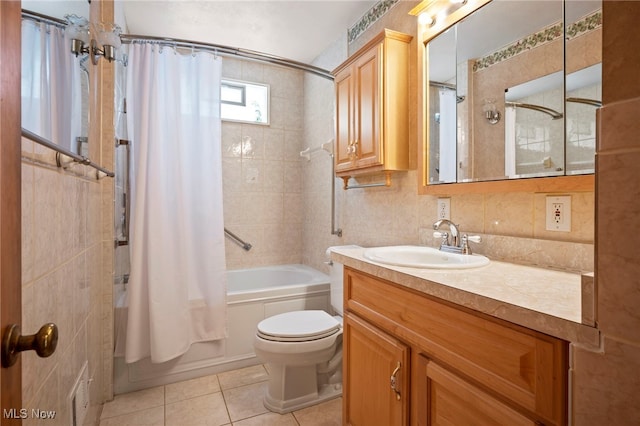 3016 Clague Rd, North Olmsted, OH 44070 - bathroom featuring tile patterned flooring, shower / tub combo with curtain, and vanity