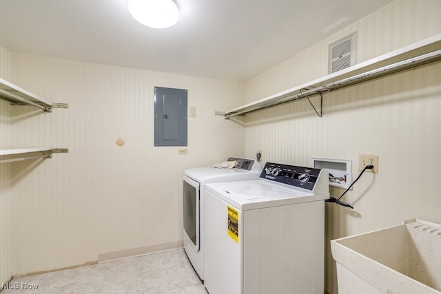 1012 Bunker Dr Unit 307, Akron, OH 44333 - washroom featuring electric panel and washer and clothes dryer