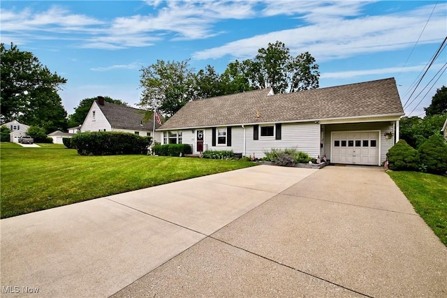 4219 3rd St NW, Canton, OH 44708 - ranch-style home featuring driveway, a front yard, an attached garage, and a shingled roof