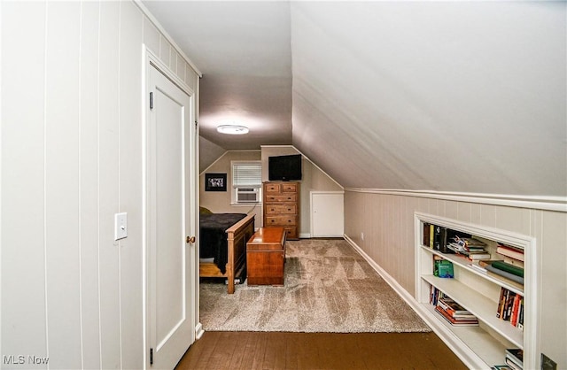 4219 3rd St NW, Canton, OH 44708 - office area featuring cooling unit, hardwood / wood-style flooring, and vaulted ceiling