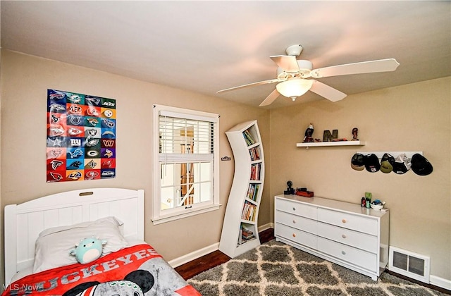 4219 3rd St NW, Canton, OH 44708 - bedroom with ceiling fan and wood finished floors
