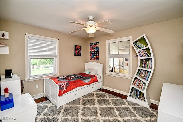 4219 3rd St NW, Canton, OH 44708 - bedroom with wood finished floors and ceiling fan