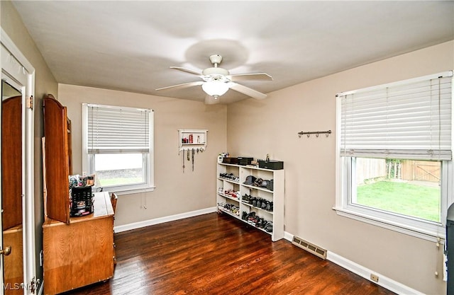 4219 3rd St NW, Canton, OH 44708 - office space with a ceiling fan and wood finished floors