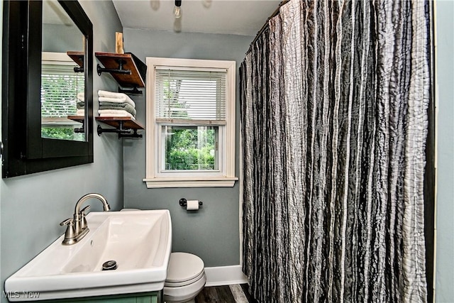 4219 3rd St NW, Canton, OH 44708 - full bathroom featuring wood finished floors, vanity, and a shower with shower curtain