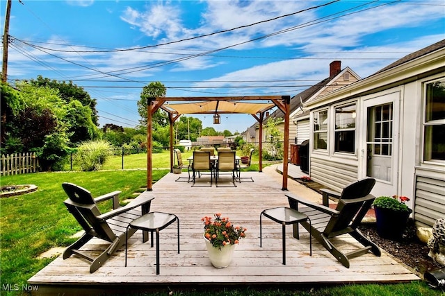 4219 3rd St NW, Canton, OH 44708 - deck with outdoor dining space and a fenced backyard