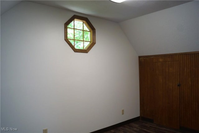 208 2nd St SW, Carrollton, OH 44615 - additional living space featuring dark wood-type flooring and vaulted ceiling