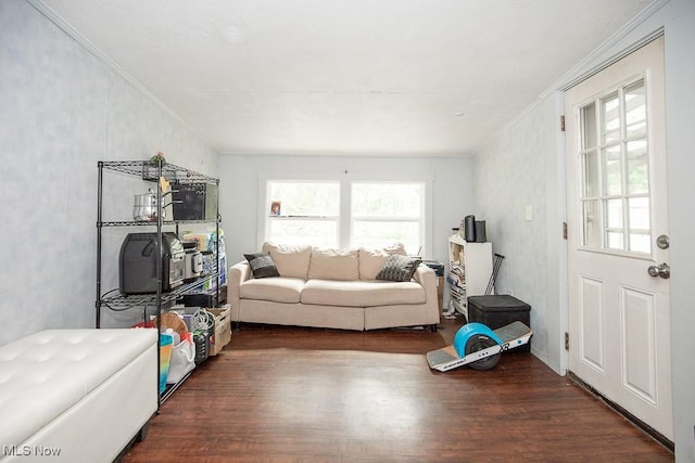195 S Point Dr, Avon Lake, OH 44012 - living area with crown molding and wood finished floors