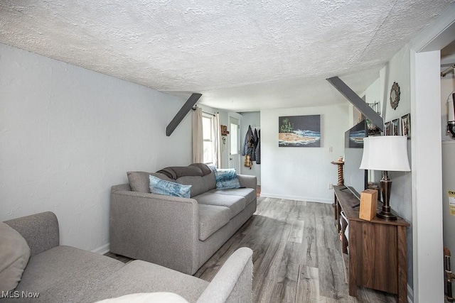 195 S Point Dr, Avon Lake, OH 44012 - living area featuring wood finished floors and a textured ceiling