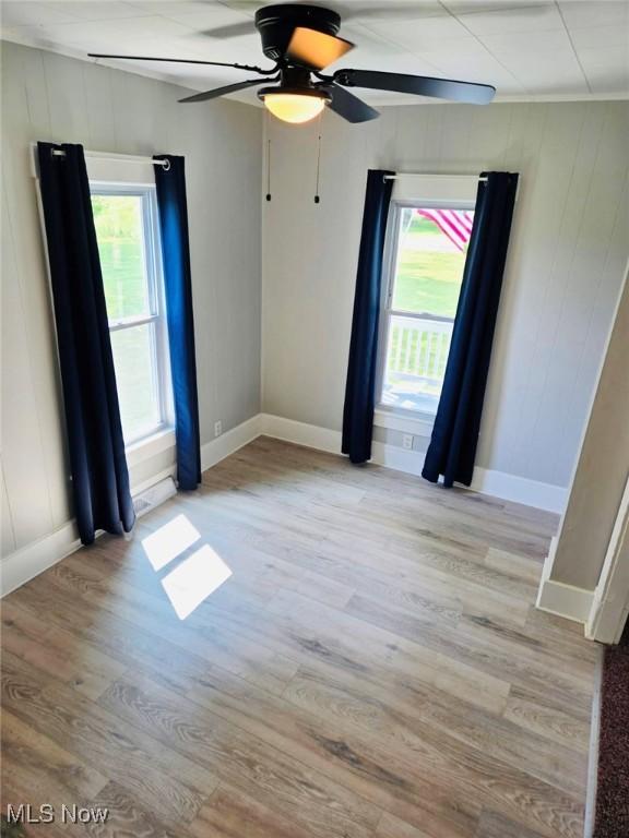 3986 Newton Falls Bailey Rd, Newton Falls, OH 44444 - unfurnished room featuring wood finished floors and ceiling fan