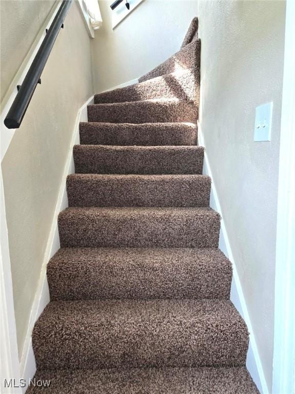 3986 Newton Falls Bailey Rd, Newton Falls, OH 44444 - staircase with carpet floors