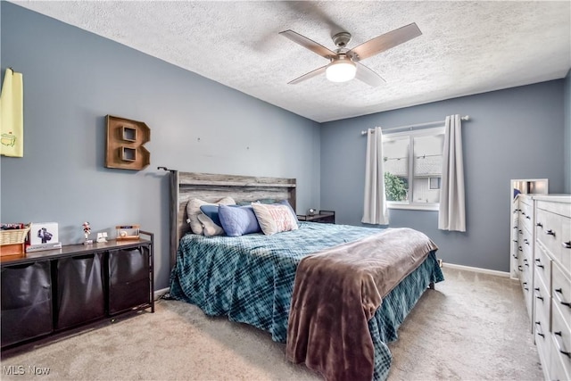 7208 S Galahad Pl, Concord Township, OH 44077 - carpeted bedroom with a textured ceiling and ceiling fan