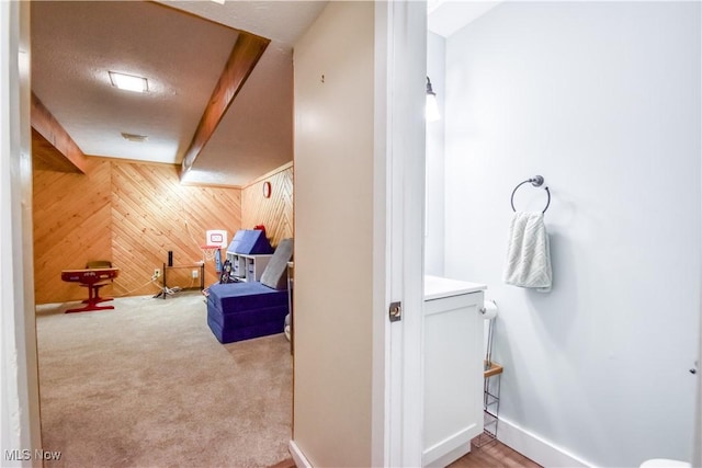 7208 S Galahad Pl, Concord Township, OH 44077 - bathroom featuring wooden walls