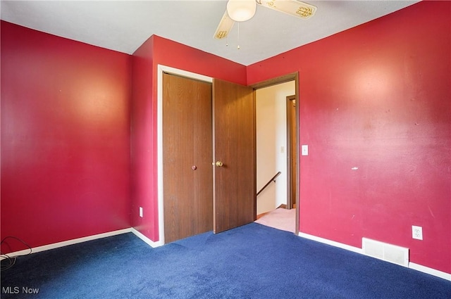 12230 Painesville Warren Rd, Concord, OH 44077 - unfurnished bedroom with carpet floors, a closet, and ceiling fan