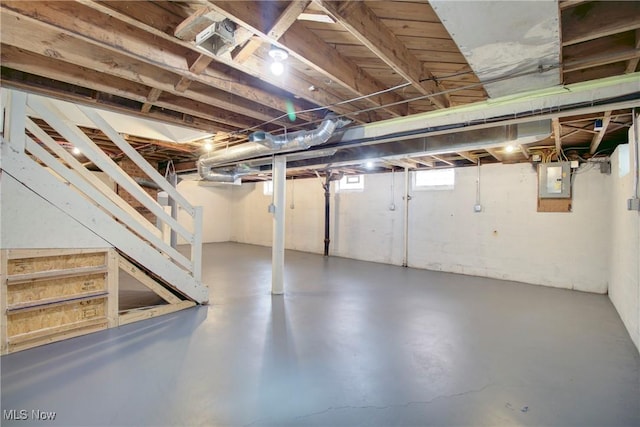8102 Bertha Ave, Parma, OH 44129 - below grade area with stairs and electric panel